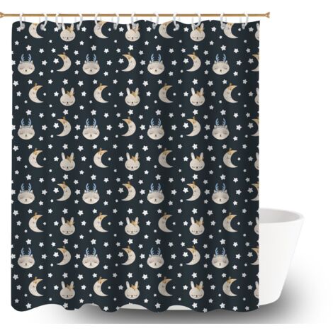 Rideau douche imperméable polyester 180x180 Élégant séparation douche pour salle de bain d’amis (1/5)