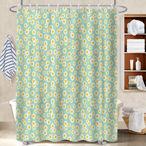 Rideau de douche 180x180 avec anneaux housse de baignoire pour un printemps fleuri dans la salle de bain (1/5)