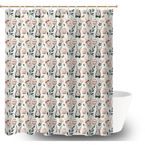 Kit rideau de douche en polyester 180x180 Épais bâche polyester douche pour hôtel / airbnb (1/5)
