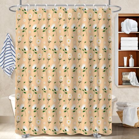Rideau de douche 180x180 tissu respirant protection douche pour un printemps fleuri dans la salle de bain (1/5)