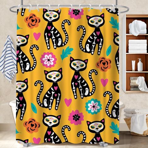 Rideau de bain imprimé polyester 180x180 cocooning polyester pour salle de bain pour ambiance spa à domicile (1/5)