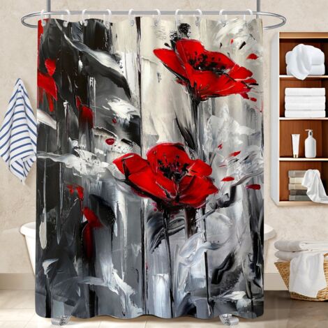 Rideau de douche en polyester 180x180 souple rideau étanche pour nouvelle déco pour la rentrée (1/5)