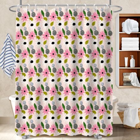 Rideau polyester pour douche 180x180 avec anneaux cache baignoire pour une touche de gaieté et de couleur (1/5)