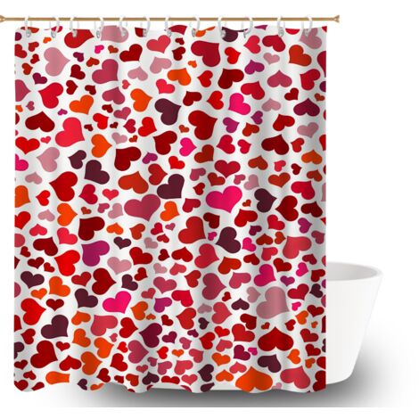 Ensemble rideau de douche polyester avec anneaux 180x180 résistant rideau étanche pour maison secondaire (1/5)