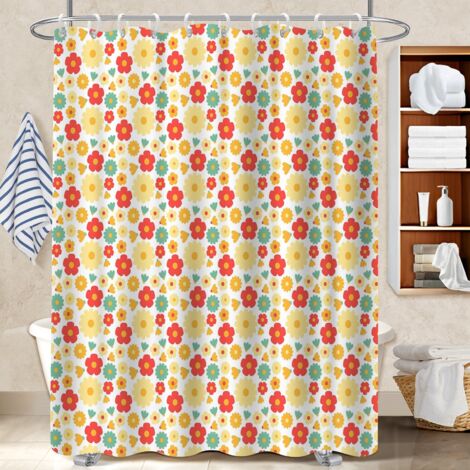 Rideau douche imperméable polyester 180x180 Élégant protection douche pour un relooking rapide de sa salle de bain (1/5)