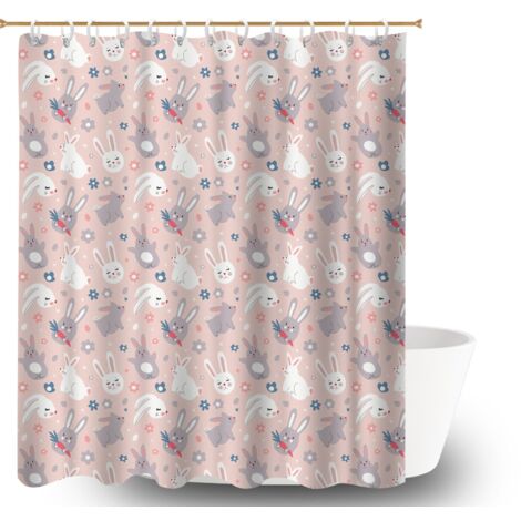 Voile de douche fluide en polyester 180x180 bordure lestée cache baignoire pour rafraîchir sa salle de bain (1/5)