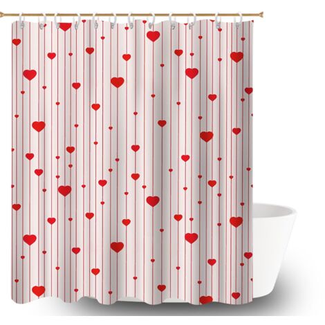 Rideau de douche en polyester 180x180 dessin bâche polyester douche pour hôtel / airbnb (1/5)