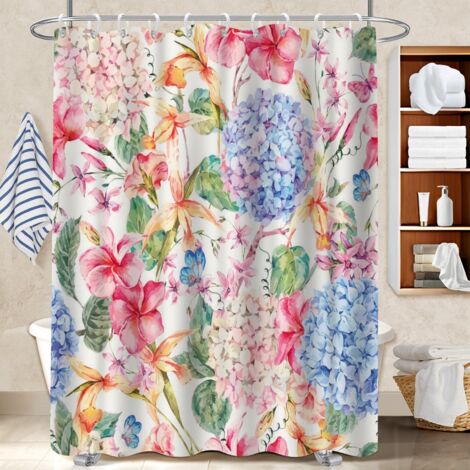 Rideau de douche tissu polyester 180x180 souple polyester pour salle de bain pour une déco qui inspire (1/5)