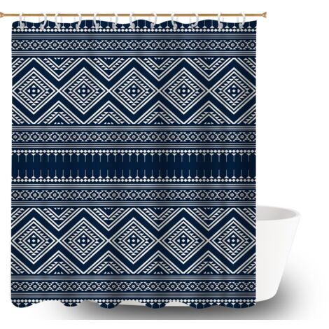 Rideau de douche tissu polyester 180x180 tissu respirant rideau imperméable pour une petite salle de bain (1/5)