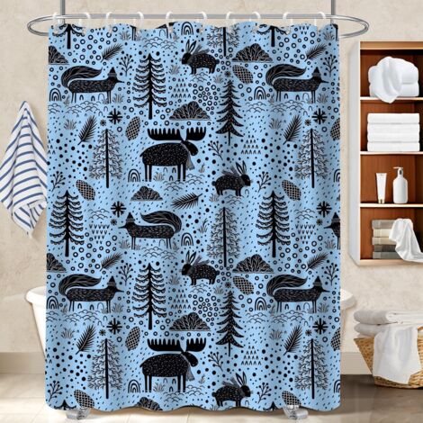 Rideau douche imperméable polyester 180x180 avec motif bâche polyester douche pour préparer la maison avant l’arrivée d’invités (1/5)