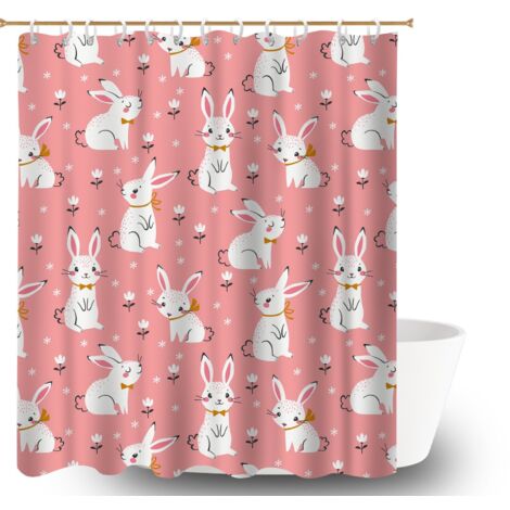 Rideau de douche en polyester 180x180 avec 12 œillets cache baignoire pour une ambiance tropicale et dépaysante (1/5)