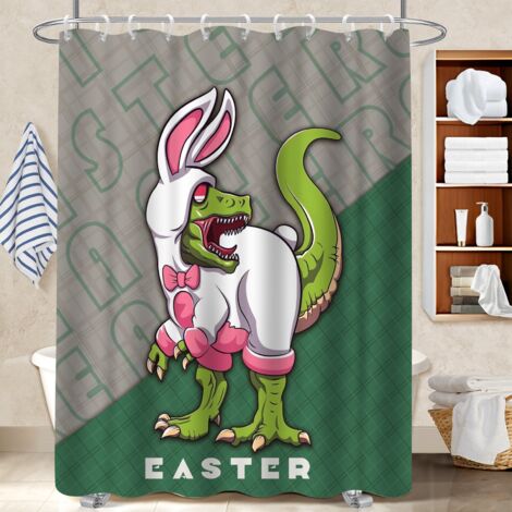 Rideau de douche tissu polyester 180x180 naturel séparation douche pour maison de vacances au bord de la mer (1/5)