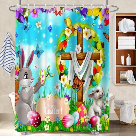 Rideau de douche imperméable en polyester 180x180 stylé bâche de douche pour offrir à noël ou un anniversaire (1/5)