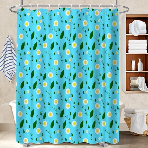 Rideau de douche imperméable en polyester 180x180 léger protection douche pour baignoire asymétrique (1/5)