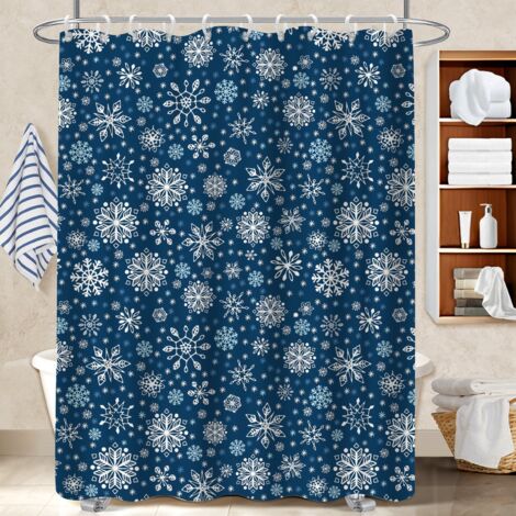 Rideau de douche imperméable en polyester 180x180 avec 12 œillets rideau imperméable pour avec accessoires assortis (1/5)