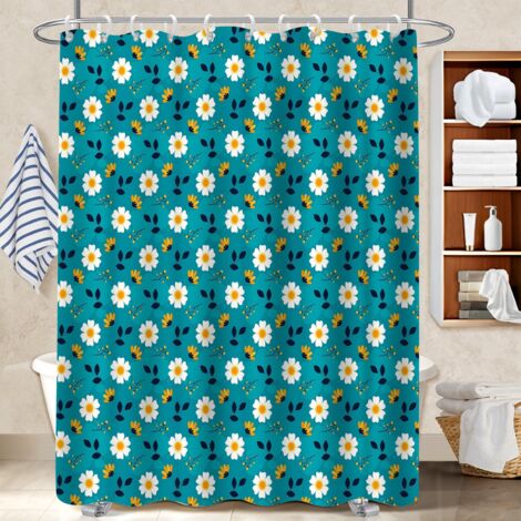 Voile de douche fluide en polyester 180x180 À œillets renforcés polyester pour salle de bain pour cacher un carrelage un peu vieillot (1/5)