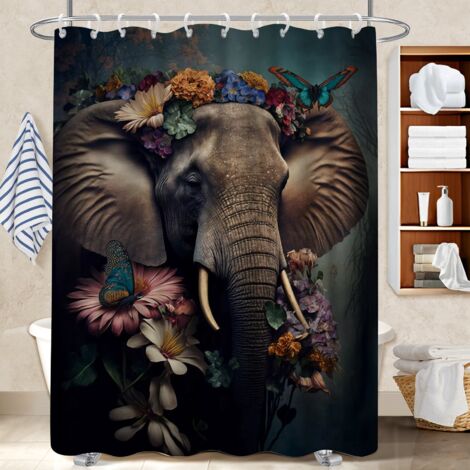 Kit rideau de douche en polyester 180x180 avec 12 œillets polyester pour salle de bain pour décoration salle de bain (1/5)