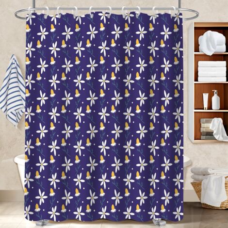 Rideau de bain en polyester 180x180 robuste rideau séchage rapide pour avec accessoires assortis (1/5)