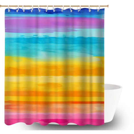 Ensemble rideau de douche polyester avec anneaux 180x180 tissu respirant polyester pour salle de bain pour ambiance spa à domicile (1/5)
