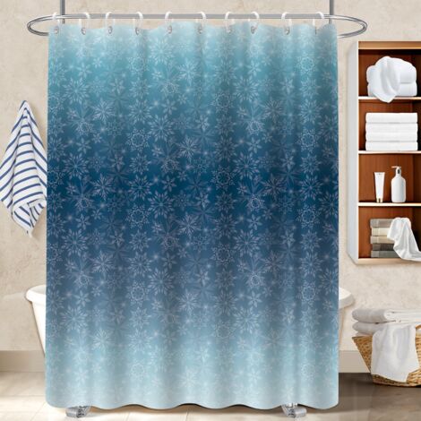 Ensemble rideau de douche polyester avec anneaux 180x180 avec motif rideau étanche pour salle de bain avec baignoire (1/5)