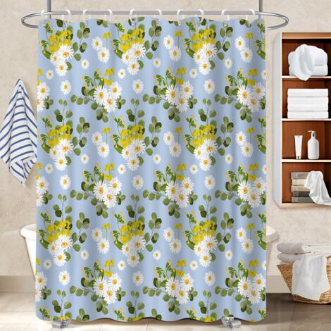 Rideau de douche tissu polyester 180x180 fluide bâche de douche pour une touche de gaieté et de couleur (1/5)