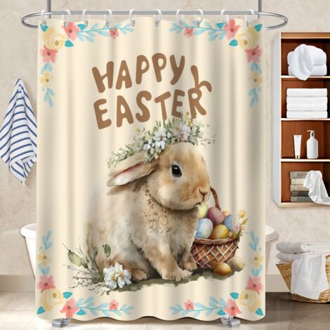 Rideau de bain imprimé polyester 180x180 À œillets renforcés rideau étanche pour un éveil en douceur le matin (1/5)