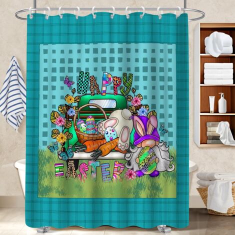 Rideau douche imperméable polyester 180x180 avec motif protection douche pour accueillir l’été dans sa maison (1/5)