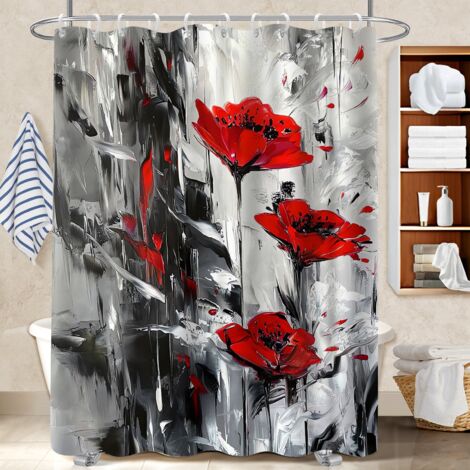 Rideau polyester pour douche 180x180 tendance voile de douche pour jeune couple emménageant (1/5)