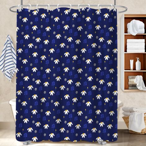 Rideau douche polyester 180x180 déco d‘intérieur bâche de douche pour idéal location saisonnière (1/5)