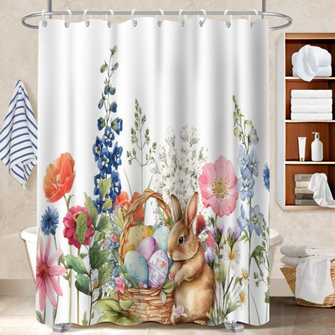 Voile de douche fluide en polyester 180x180 souple cache baignoire pour éviter les moisissures dans une pièce humide (1/5)