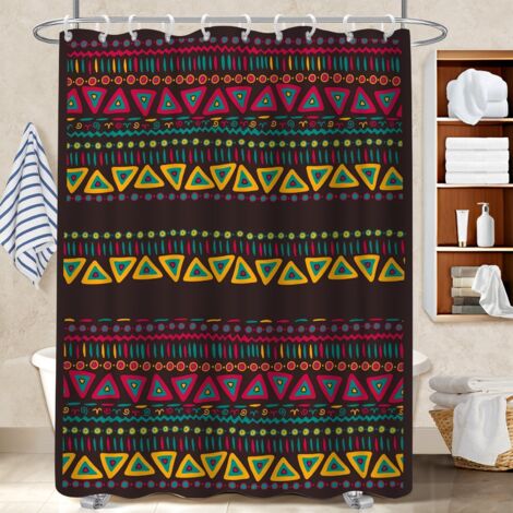 Rideau de bain imprimé polyester 180x180 léger rideau imperméable pour nouvelle déco pour la rentrée (1/5)