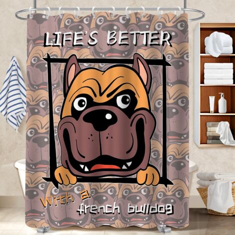 Rideau de douche imperméable en polyester 180x180 antifongique bâche de douche pour délimiter l’espace dans une salle de bain ouverte (1/5)
