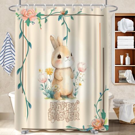 Rideau de bain en polyester 180x180 tissu respirant bâche polyester douche pour une déco d’hiver réconfortante (1/5)