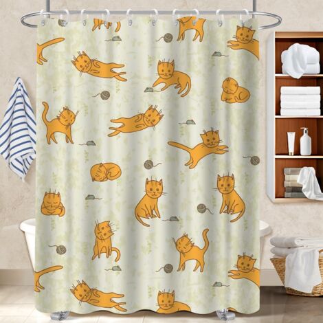 Rideau de douche en polyester 180x180 lavable rideau séchage rapide pour une colocation (1/5)