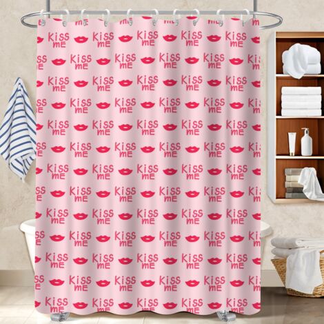 Rideau de bain imprimé polyester 180x180 À œillets renforcés polyester pour salle de bain pour idéal location saisonnière (1/5)
