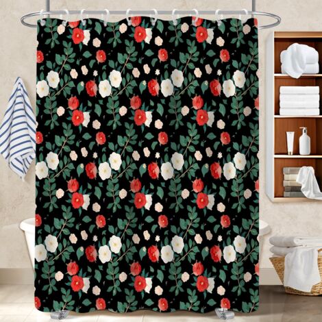 Kit rideau de douche en polyester 180x180 antifongique voile de douche pour hôtel / airbnb (1/5)
