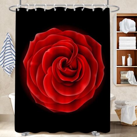 Voile de douche polyester 180x180 poids lesté bâche de douche pour un intérieur cosy et chaleureux (1/5)