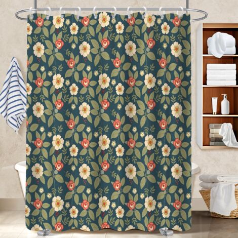 Voile de douche fluide en polyester 180x180 avec motif voile de douche pour mur irrégulier (1/5)