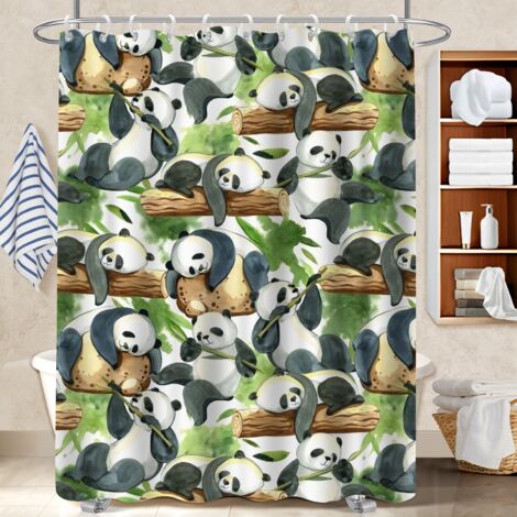 Rideau douche imperméable polyester 180x180 bordure lestée rideau étanche pour salle de bain avec baignoire (1/5)