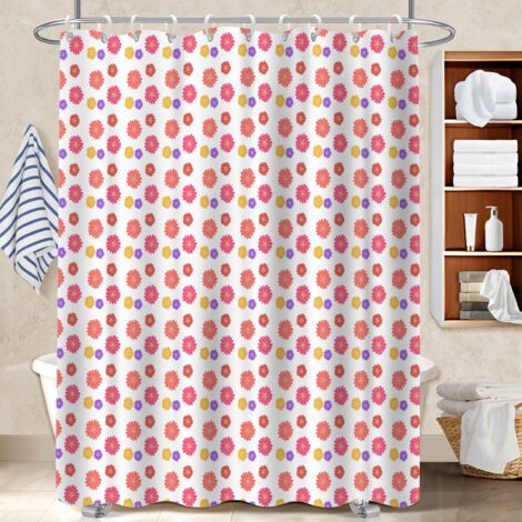 Kit rideau de douche en polyester 180x180 avec œillets protection douche pour une déco qui inspire (1/5)