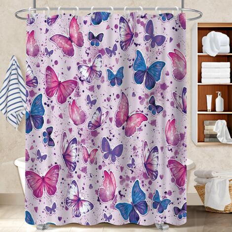 Voile de douche fluide en polyester 180x180 moderne polyester pour salle de bain pour adapté aux animaux domestiques (1/5)