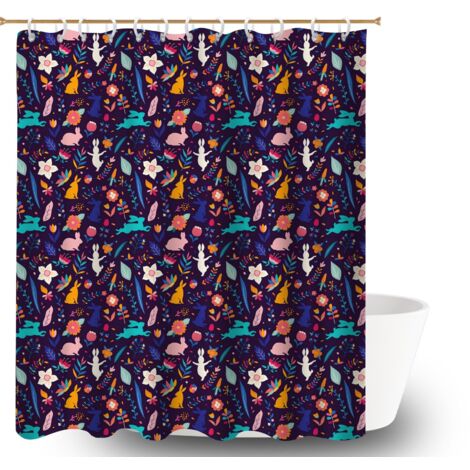 Kit rideau de douche en polyester 180x180 original bâche polyester douche pour maison de vacances au bord de la mer (1/5)