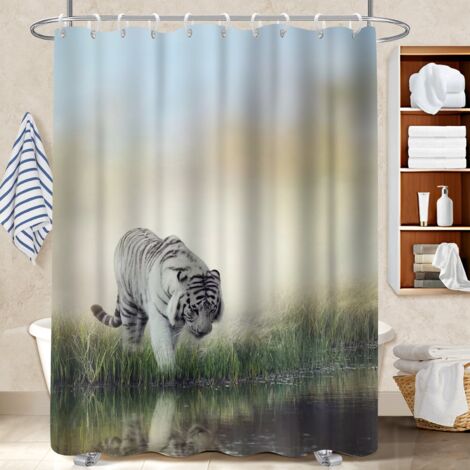 Kit rideau de douche en polyester 180x180 décoratif housse de baignoire pour salle de bain d’amis (1/5)