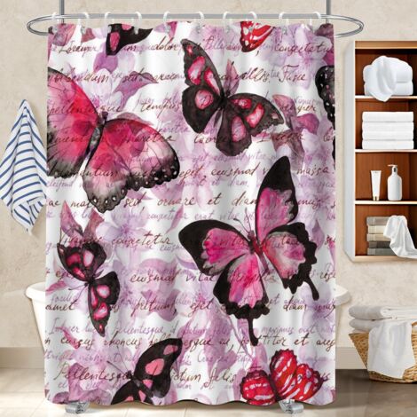 Rideau douche imperméable polyester 180x180 tissu respirant séparation douche pour salle d’eau sans fenêtre (1/5)