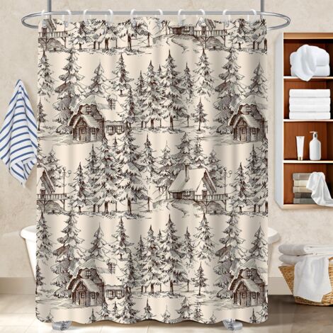 Rideau de douche 180x180 souple et fluide rideau étanche pour famille nombreuse (1/5)