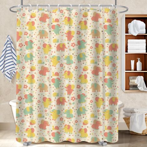 Kit rideau de douche en polyester 180x180 infroissable cache baignoire pour personne à mobilité réduite (1/5)