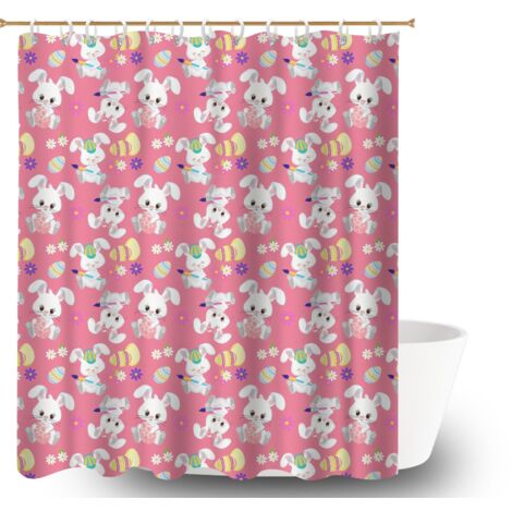 Rideau de douche imperméable en polyester 180x180 naturel cache baignoire pour une ambiance tropicale et dépaysante (1/5)