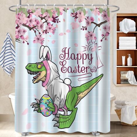 Rideau de douche tissu polyester 180x180 avec anneaux protection douche pour les fêtes de fin d’année (1/5)