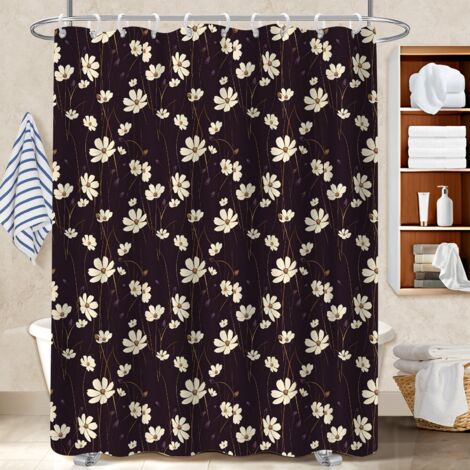 Rideau de bain imprimé polyester 180x180 stylé bâche polyester douche pour célibataire actif (1/5)