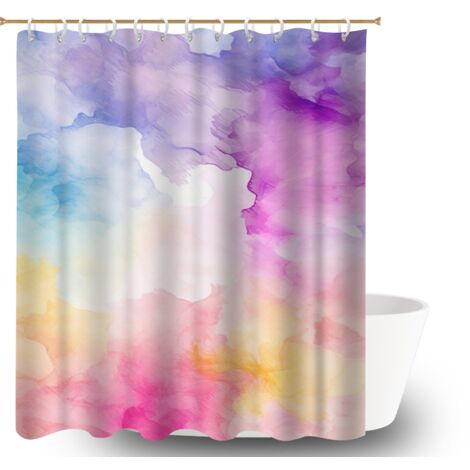 Rideau de bain imprimé polyester 180x180 séchage rapide polyester pour salle de bain pour salle de bain (1/5)